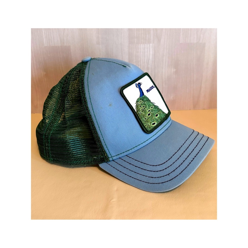Goorin Bros Mens Trucker Hat Animal Farm Peacock One Size Blue Green Snapback - Picture 4 of 11